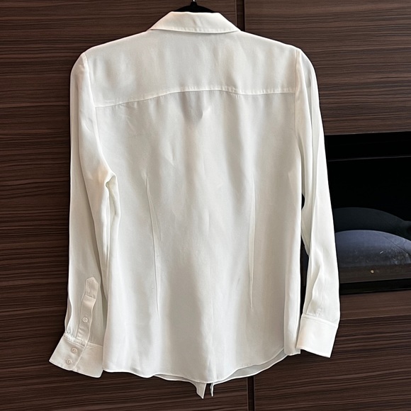 Theory Silk Ruffle-Front Collared Shirt - Picture 2 of 7